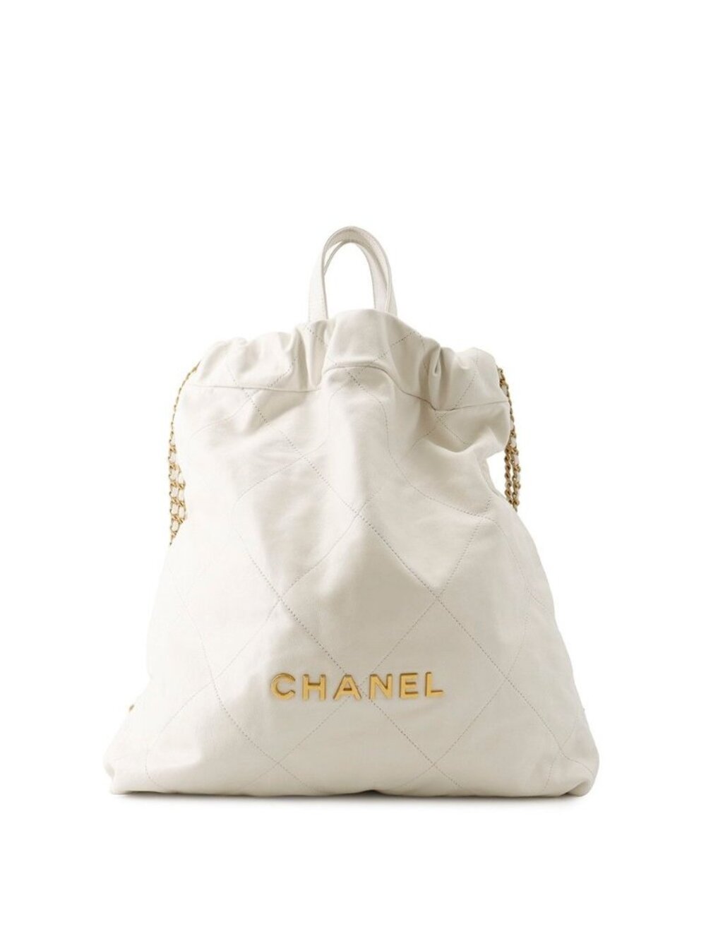 Chanel Backpack Chanel 22 Large Shiny Calfskin White